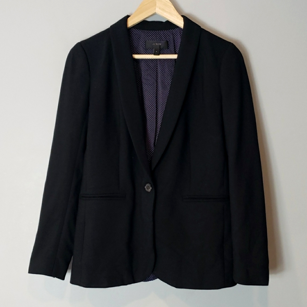 J. Crew Parke Blazer Wool Flannel Black 4